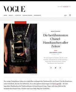 Die berühmtesten Chanel Handtaschen aller Zeiten - Vogue Germany online - 2019 03 08 - Alexandra Lapp - found on https://www.vogue.de/mode/artikel/beruehmte-chanel-handtaschen