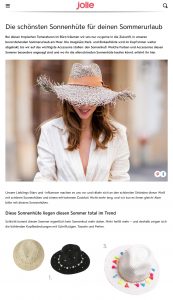 Die schönsten Sonnenhüte für deinen Sommerurlaub - jolie.de - 2019 06 26 - Alexandra Lapp - found on https://www.jolie.de/trends/die-schoensten-sonnenhuete-fuer-deinen-sommerurlaub-200520.html