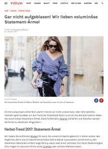 Herbst 2017 Voluminöse Statement Ärmel sind jetzt Trend - Instyle Deutschland - 2017 10 03 - Alexandra Lapp - found on http://www.instyle.de/fashion/statement-aermel-volumen
