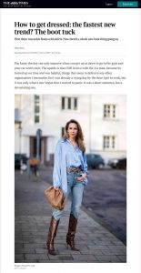 How to get dressed the fastest new trend - The boot tuck - Magazine The Times - thetimes.co.uk - 2020 02 29 - Alexandra Lapp - found on https://www.thetimes.co.uk/article/how-to-get-dressed-the-fastest-new-trend-the-boot-tuck-lhp92fxzc