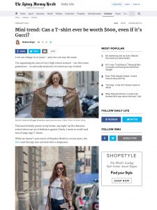 Alexandra Lapp Street Style - Found on http://www.smh.com.au/lifestyle/fashion/mini-trend-can-a-tshirt-be-worth-600--even-if-its-gucci-20170126-gtz50c.html