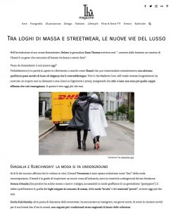 Tra loghi di massa e streetwear le nuove vie del lusso - Thy-Magazine Italy - 2018 06 - Alexandra Lapp - found on https://thymagazine.it/loghi-di-massa-streetwear-nuove-vie-lusso/