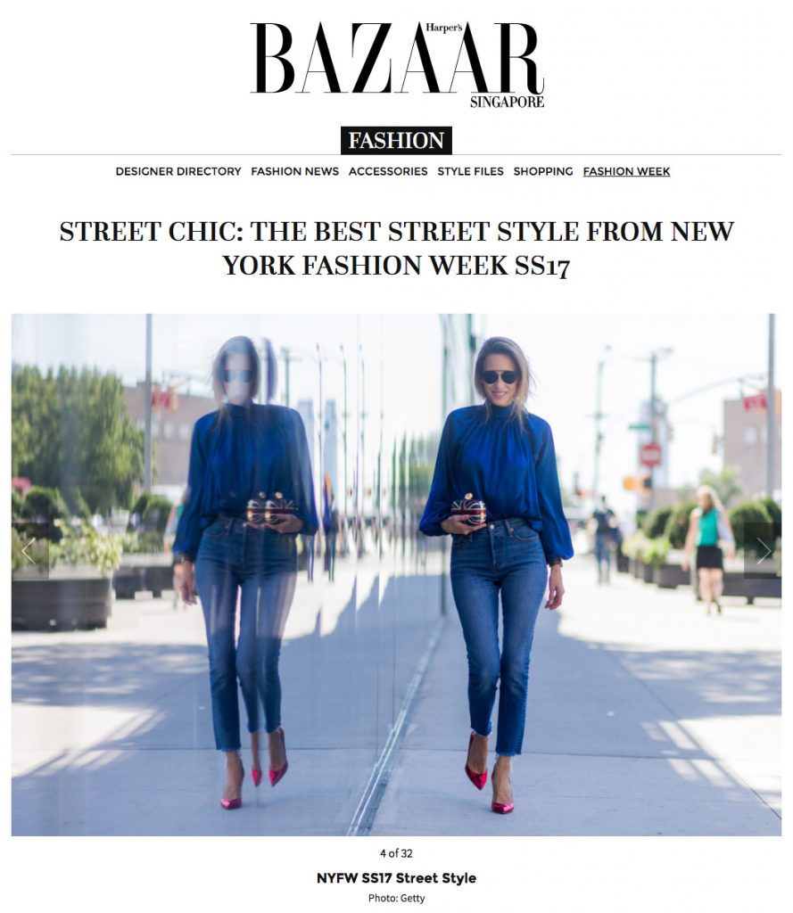 Alexandra Lapp Street Style with back to front shirt at New York Fashion Week 2016 - Photo by Christian Vierig - Found on www.harpersbazaar.com.sg