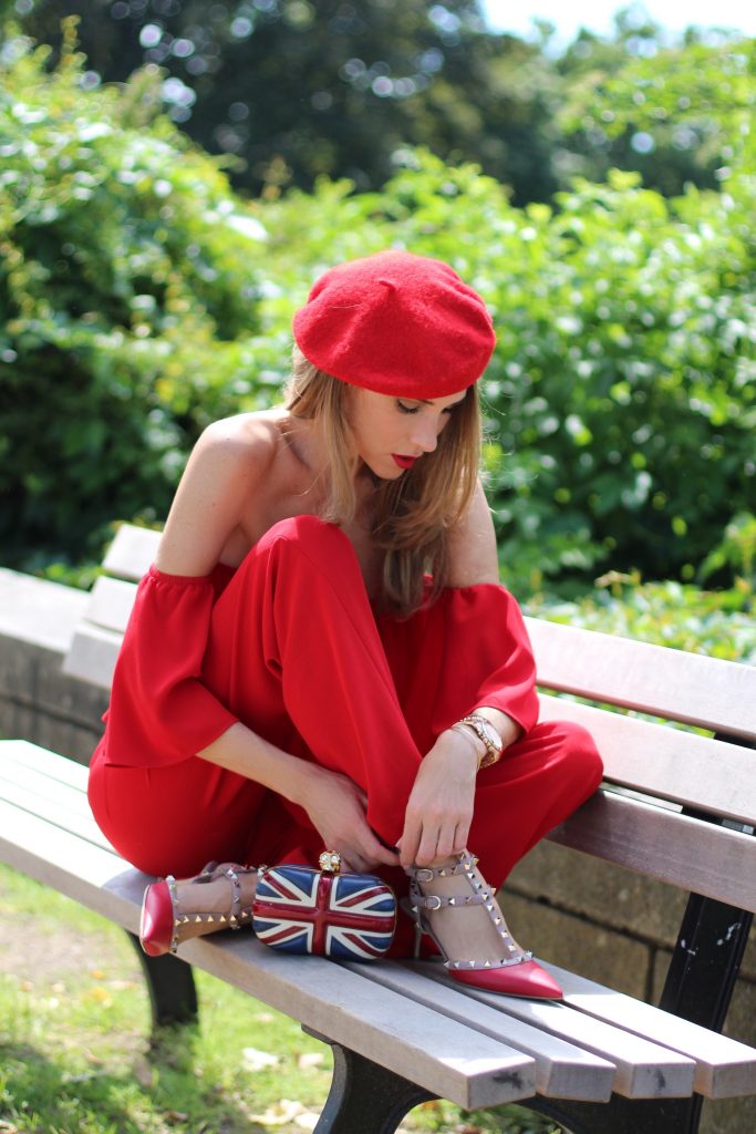 Zara, Valentino, Alexander McQueen, Asos, Armani Alexandra Lapp wearing a jumpsuit from Zara, Valentino, Alexander McQueen, Asos, Armani