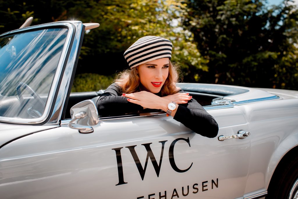 Alexandra Lapp wearing IWC watch, Portofino, Gucci, Tibbi, Dolce Gabbana, Chanel, Christian Louboutin, Mac, Armani