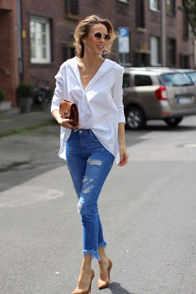 Steffen Schraut, Zara, Christian Louboutin, Chanel, Chanel vintage, BCBG, Chrome Hearts Alexandra Lapp wearing a white shirt from Steffen Schraut, Zara, Christian Louboutin, Chanel, Chanel vintage, BCBG, Chrome Hearts