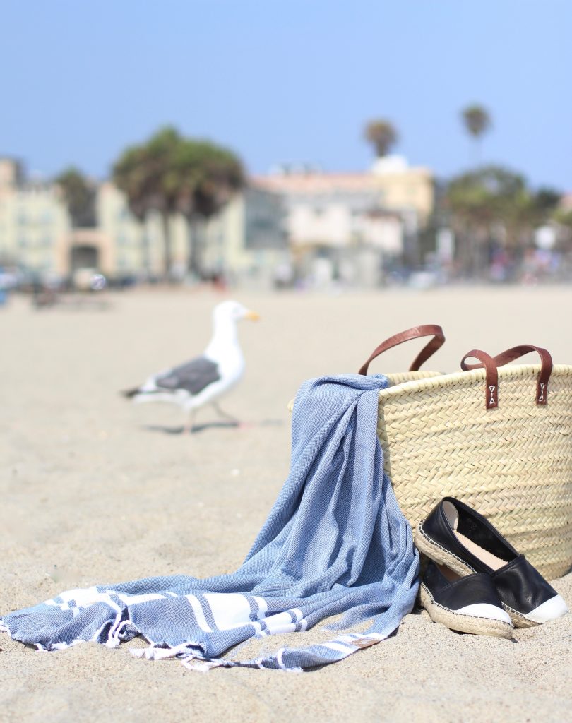 Alexandra Lapp wearing SET, Espadrij, Chanel, Bits and Pieces, Tigha at Venice Beach, Los Angeles