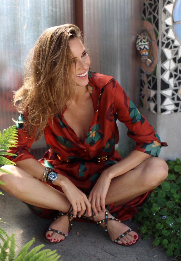 Alexandra Lapp wearing La Martina, IWC, Valentino, Hermes at the Venice Canal Los Angeles