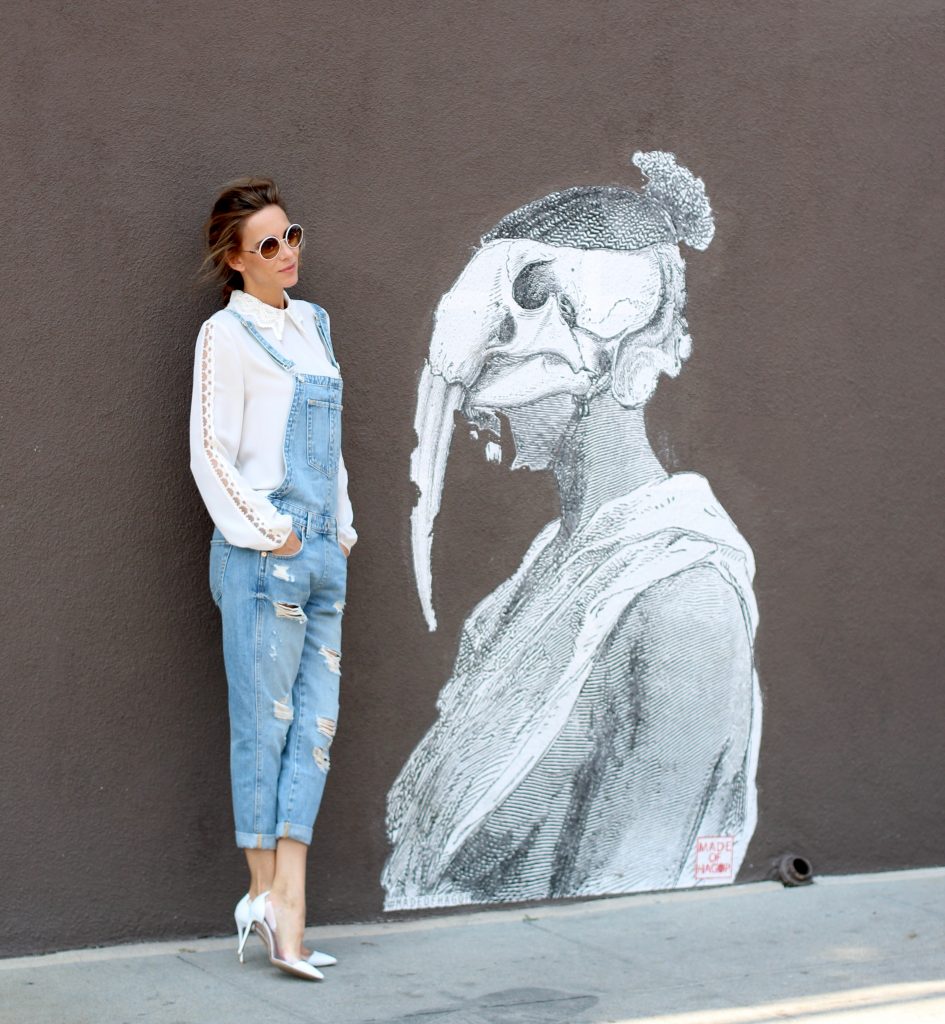Alexandra Lapp wearing Steffen Schraut, True Religion, Gianvito Rossi at Abbot Kinney In Venice Beach, Los Angeles