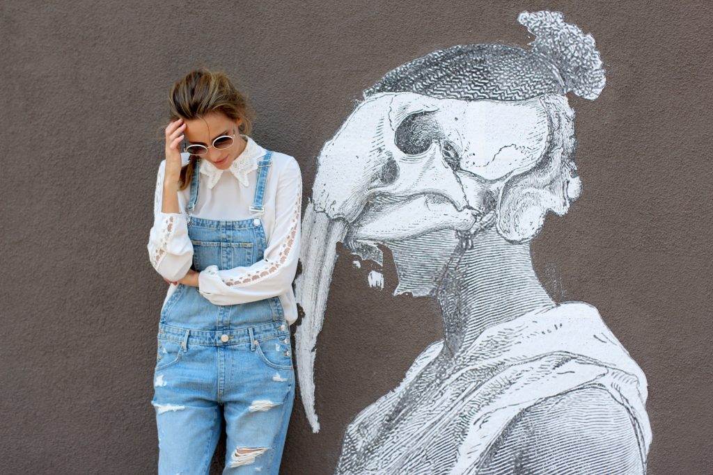 Alexandra Lapp wearing Steffen Schraut, True Religion, Gianvito Rossi at Abbot Kinney In Venice Beach, Los Angeles