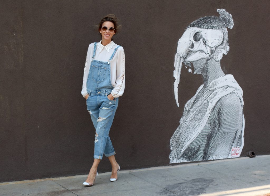 Alexandra Lapp wearing Steffen Schraut, True Religion, Gianvito Rossi at Abbot Kinney In Venice Beach, Los Angeles