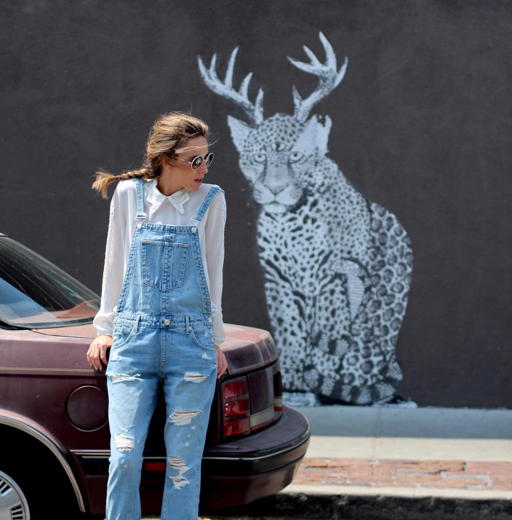 Alexandra Lapp wearing Steffen Schraut, True Religion, Gianvito Rossi at Abbot Kinney In Venice Beach, Los Angeles