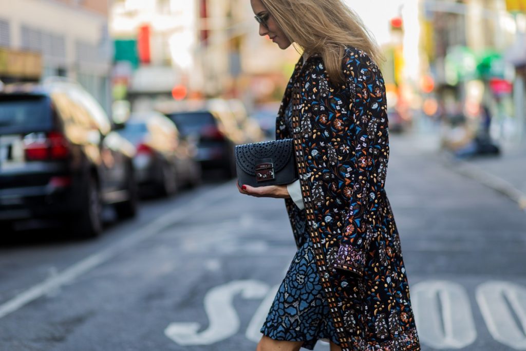Alexandra Lapp wearing Steffen Schraut, Christian Louboutin, Monokel, Furla during NYFW in Chinatown.