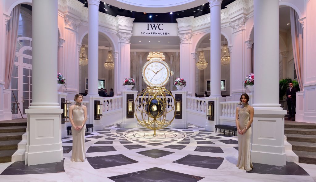 GENEVA, SWITZERLAND - JANUARY 16: A general view at the IWC booth during the launch of the Da Vinci Novelties from the Swiss luxury watch manufacturer IWC Schaffhausen at the Salon International de la Haute Horlogerie (SIHH) 2017 on January 16, 2017 in Geneva. (Photo by Harold Cunningham/Getty Images for IWC)
