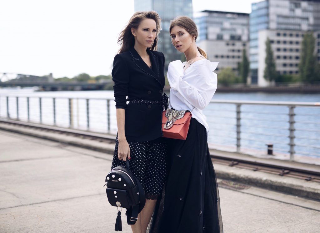 BERLIN, GERMANY - JULY 04: Alexandra Lapp and Vicky Heiler pose at the Marc Cain street style shooting during Mercedes-Benz Fashion Week Berlin Spring/Summer 2018 on July 4, 2017 in Berlin, Germany. (Photo by Brian Dowling/Getty Images for Marc Cain) *** Local Caption *** Alexandra Lapp; Vicky Heiler Processed with VSCO with a5 preset