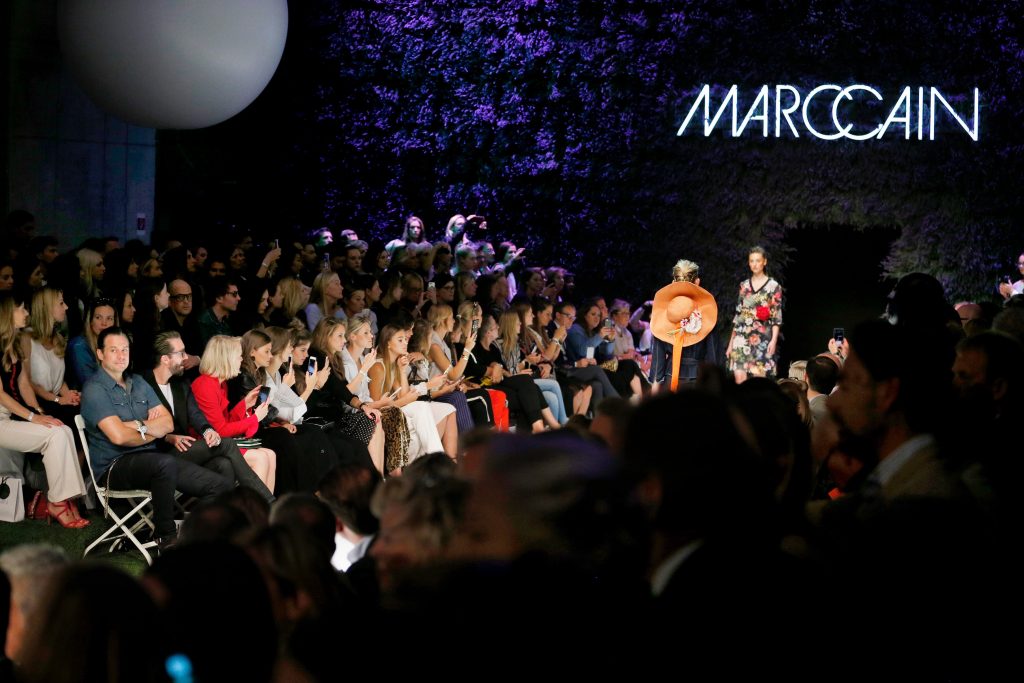 BERLIN, GERMANY - JULY 04: Models walk the runway at the Marc Cain Fashion Show Spring/Summer 2018 at ewerk on July 4, 2017 in Berlin, Germany. (Photo by Franziska Krug/Getty Images for Marc Cain)