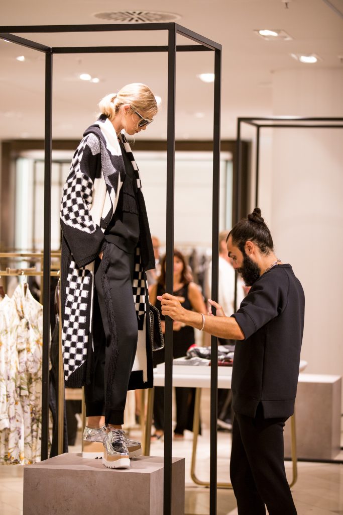 Stylist Graziano Di Cintio working at the Breuninger Pre-Opening Women's Premium World on July 20th in Düsseldorf. 