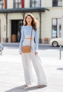 wide leg pants, crop top, mcm, Visetos bag, H&M, Zimmermann, Christian Louboutin, Karl Lagerfeld, Karl, MBFWB, MBFW