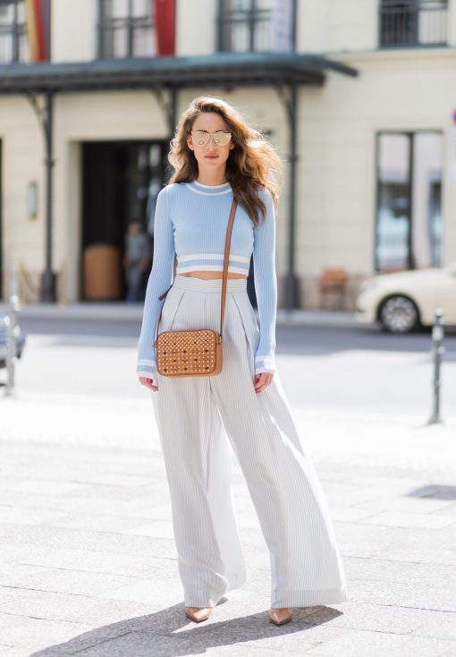 wide leg pants, crop top, mcm, Visetos bag, H&M, Zimmermann, Christian Louboutin, Karl Lagerfeld, Karl, MBFWB, MBFW