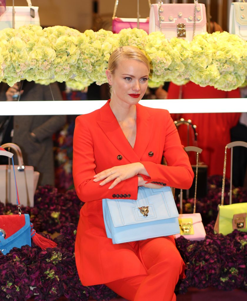 Marc Cain, Breuninger DUESSELDORF, GERMANY - MARCH 08: Model Franziska Knuppe during Marc Cain presentation 'Marc Cain loves Breuninger' event on March 8, 2018 in Duesseldorf, Germany.