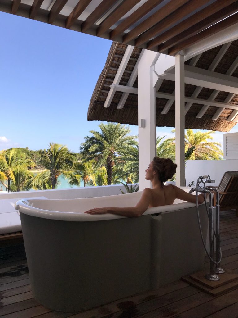 Alexandra Lapp during her Mauritius holidays at Lux Grand Gaube, May 2018.