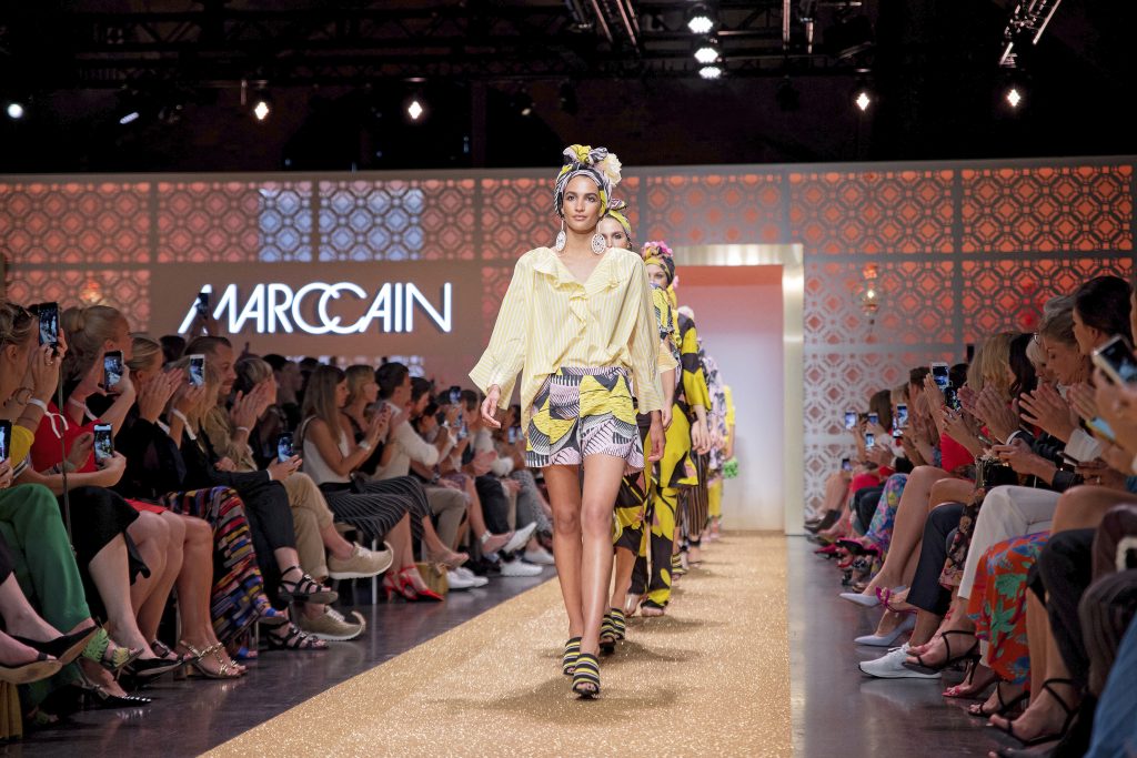 Alexandra Lapp attends the Marc Cain Fashion Show Spring/Summer 2019 at WECC on July 3, 2018 in Berlin, Germany.