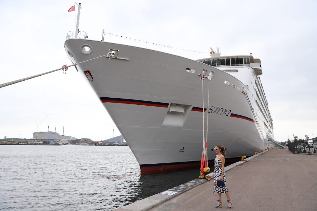 Blogger and Model Alexandra Lapp on board of the MS EUROPA 2 of Hapag-Lloyd Cruises for the FASHION2NIGHT event on August 17, 2018 in Hamburg, Germany.