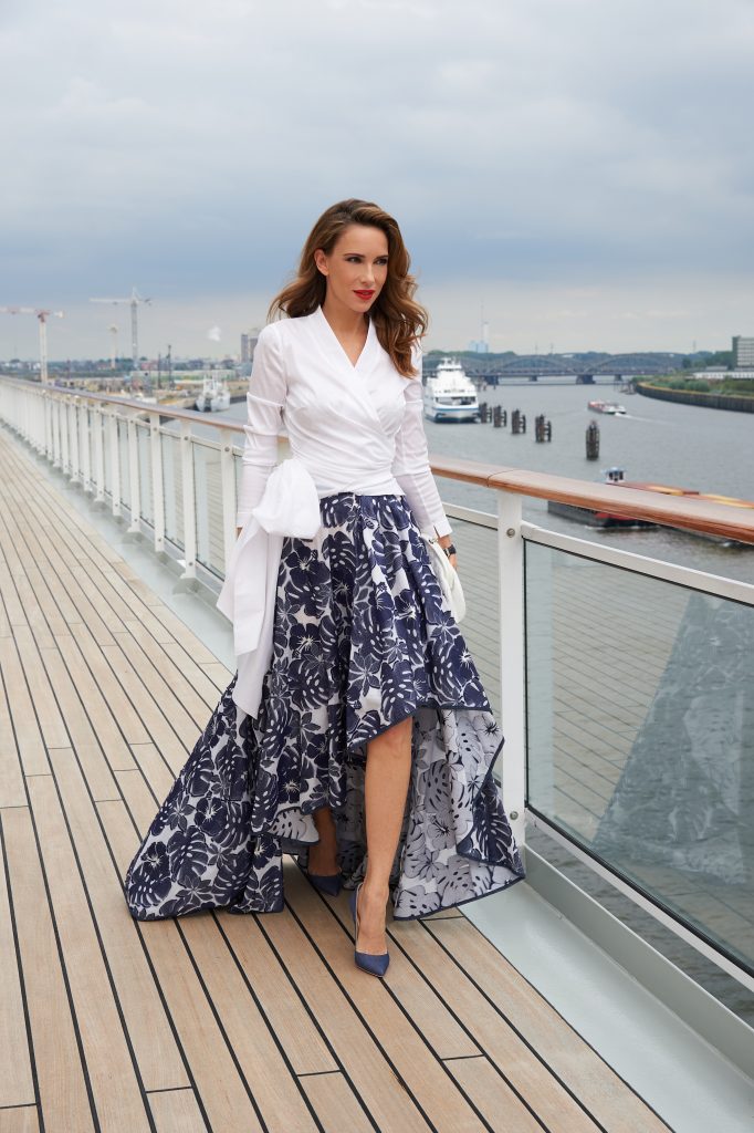 Blogger and Model Alexandra Lapp on board of the MS EUROPA 2 of Hapag-Lloyd Cruises for the FASHION2NIGHT event on August 17, 2018 in Hamburg, Germany.