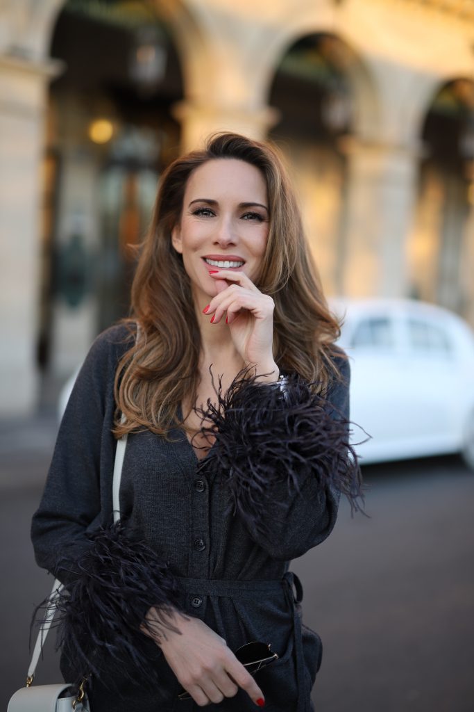 Model, Blogger and Influencer Alexandra Lapp is wearing Riani Fashion in Paris.