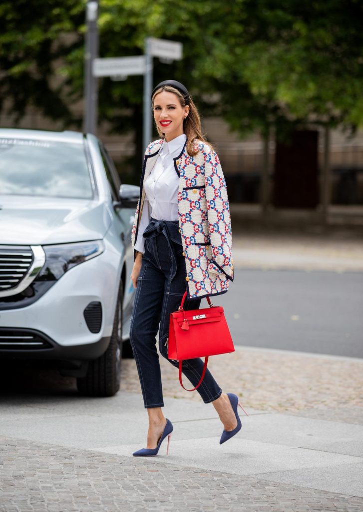 IWC, IWC Schaffhausen, Chronograph, watch, portofino, swiss made, mercedes, mercedes benz, eqc mbfwb_ss20_day2-380 (Copy)Alexandra Lapp in a Women and Technology look, is seen wearing a IWC Portofino Chronograph in front of a Mercedes EQC during MBFW Berlin.
