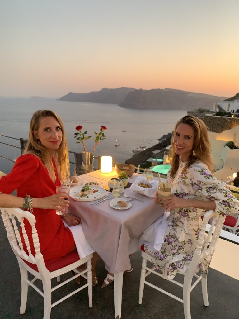 Alexandra Lapp in a Santorini Look is seen on vacation on the Greek Islands
