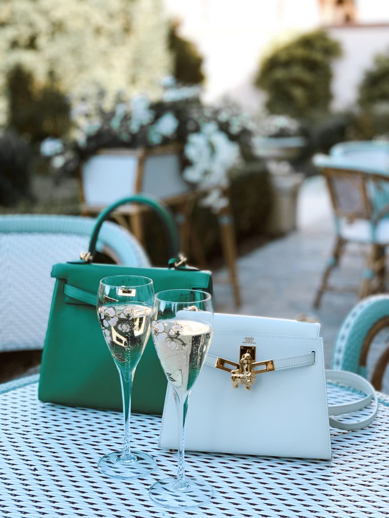 Alexandra Lapp is seen in the Maison Belle Epoque of Perrier-Jouët in Epernay, France.