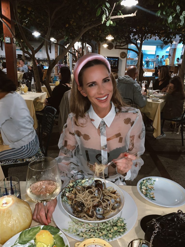 Alexandra Lapp is seen on the isle of Capri in a vacation look