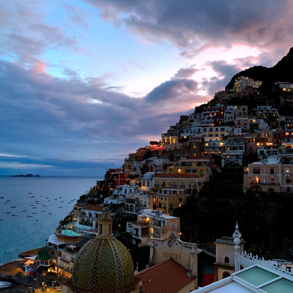 Alexandra Lapp is seen wearing a Positano Look during her vacation at the hotel Le Sirenuse in Positano, Italy.