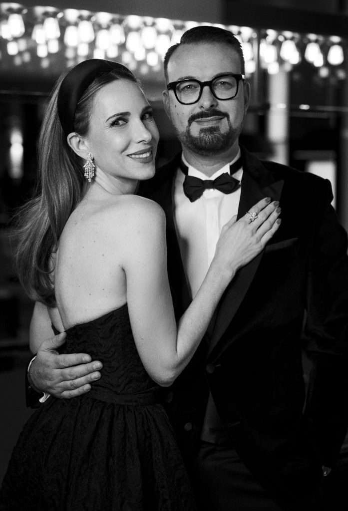 BADEN-BADEN, GERMANY - NOVEMBER 21: Alexandra Lapp and Oliver-Christian Eder attends the 71st Bambi Awards in Baden-Baden on November 21, 2019 in Baden-Baden, Germany wearing Dior gown and Harry Winston jewelry. (Photo by Andreas Rentz/Getty Images)