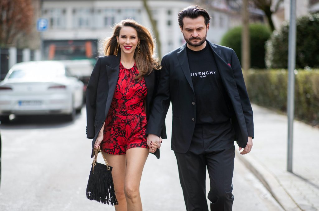 Alexandra Lapp is seen wearing couple looks with Daniel Kozniewski by Breuninger
