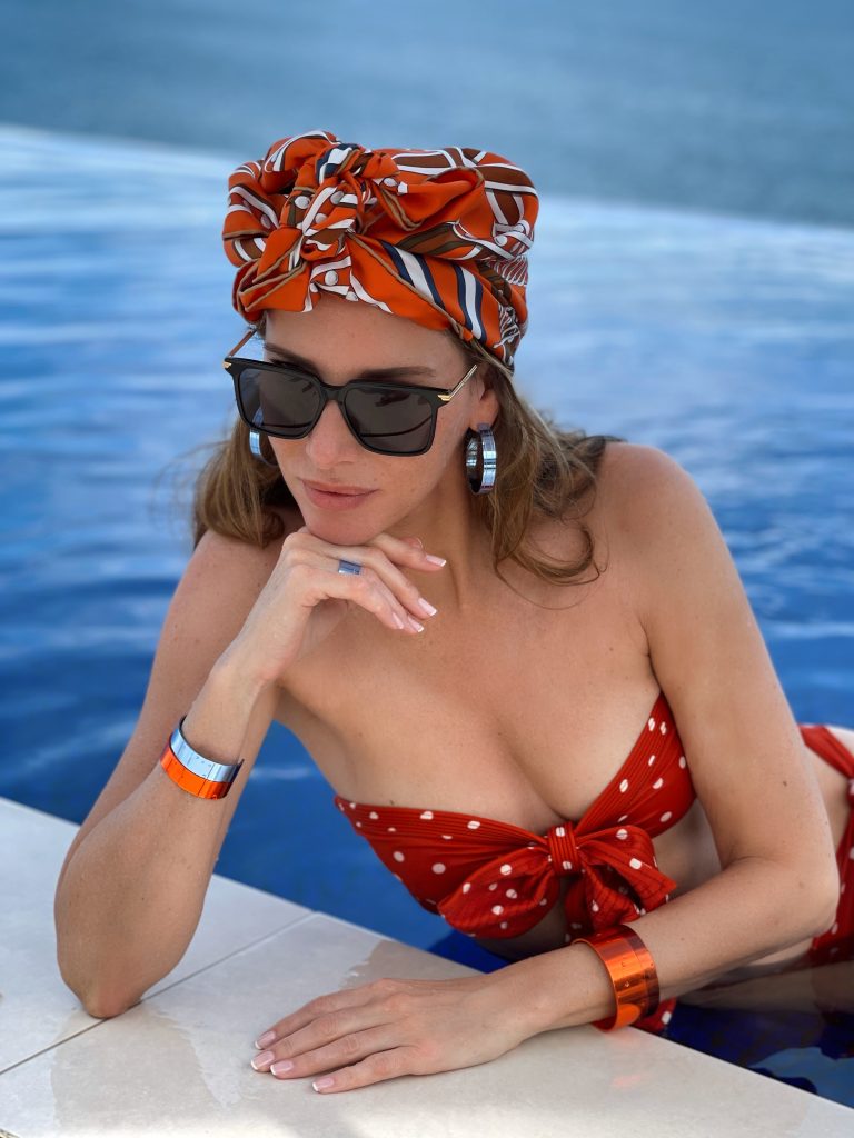 Alexandra Lapp is seen wearing her suit case must haves on the beautiful island of Mallorca.