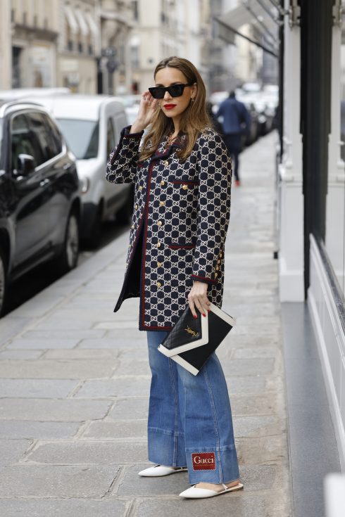 Alexandra Lapp, Gucci logo print, Chanel, Fendi, Celine, Agolde, Blazer, Jacket, Chanel, Saint Laurent, Streetstyle Shooters, Max Mara, Tiffany & Co., Saint Laurent, Gianvito Rossi, Aquazzura