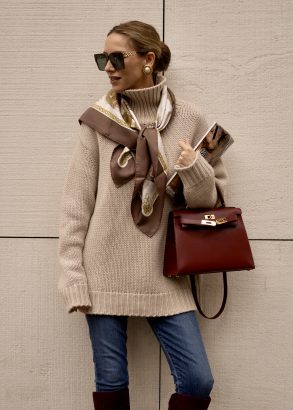 Alexandra Lapp is seen wearing casual chic fall/winter looks in Paris this season.