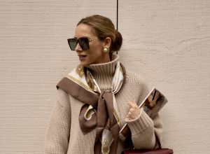 Alexandra Lapp is seen wearing casual chic fall/winter looks in Paris this season.
