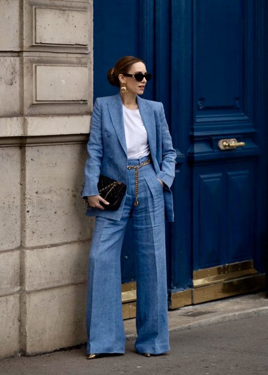 Alexandra Lapp, Summer Looks, Paris, France, Hermès, Celine, Saint Laurent, Mango, Zara, Windsor, Sly010, Rossi, Adidas, Iris von Arnim, Fashion, Fashion Show, Streetwear, Blazer, Tweed, Denim, Linen Alexandra Lapp is seen wearing her favorite summer looks in Paris.