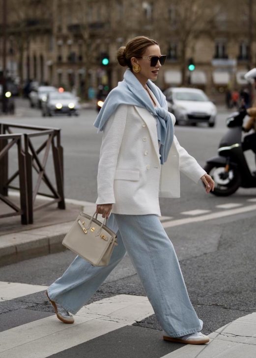 Alexandra Lapp, Summer Looks, Paris, France, Hermès, Celine, Saint Laurent, Mango, Zara, Windsor, Sly010, Rossi, Adidas, Iris von Arnim, Fashion, Fashion Show, Streetwear, Blazer, Tweed, Denim, Linen Alexandra Lapp is seen wearing her favorite summer looks in Paris.