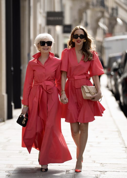 Alexandra Lapp, Alexandra Lapp x Seidensticker, Paris, Parisian Style, Vintage, Blouses, Skirts, Dresses, Seidensticker, Fashion, Hermès, Celine, Saint Laurent, Chanel, Louboutin, Silhouettes, Modern, Fresh, Coral, Navy, crisp whites, modern twist, Streetstyle, Fashion Week, Savoir vivre, French Style, high quality, couture Alexandra Lapp is seen wearing pieces of the third drop of her Alexandra Lapp x Seidensticker collaboration in Paris.