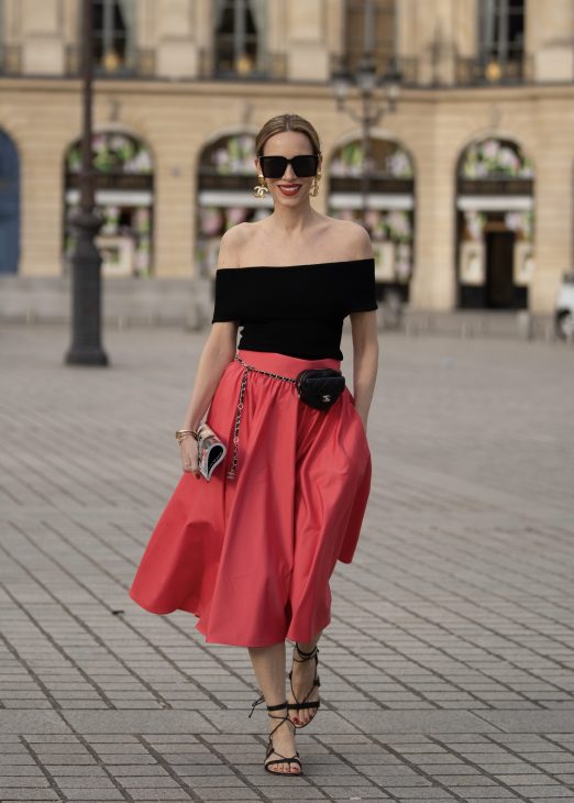 Alexandra Lapp, Alexandra Lapp x Seidensticker, Paris, Parisian Style, Vintage, Blouses, Skirts, Dresses, Seidensticker, Fashion, Hermès, Celine, Saint Laurent, Chanel, Louboutin, Silhouettes, Modern, Fresh, Coral, Navy, crisp whites, modern twist, Streetstyle, Fashion Week, Savoir vivre, French Style, high quality, couture Alexandra Lapp is seen wearing pieces of the third drop of her Alexandra Lapp x Seidensticker collaboration in Paris.