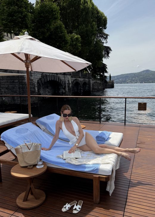  Alexandra Lapp enjoys her vacation at the beautiful Mandarin Oriental Lago di Como hotel at one of Italy’s most iconic lakes. 