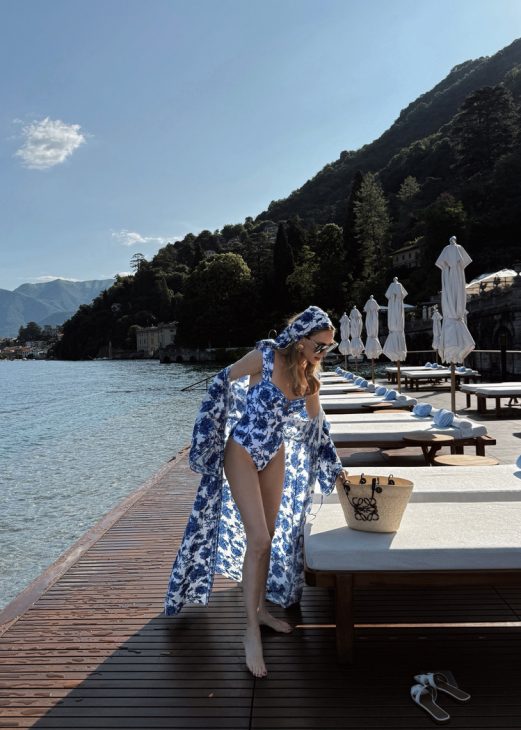  Alexandra Lapp enjoys her vacation at the beautiful Mandarin Oriental Lago di Como hotel at one of Italy’s most iconic lakes. 