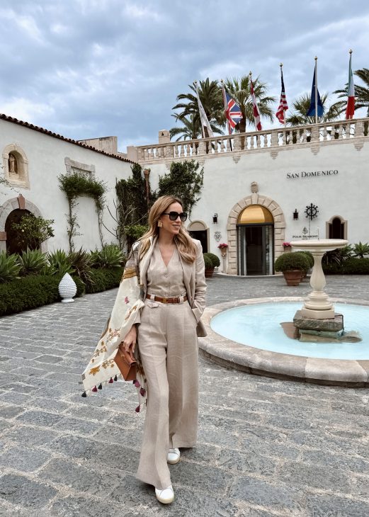 Alexandra Lapp, Four Seasons Taormina, San Domenico Palace, Sicily holidays, luxury travel Sicily, Taormina Italy, luxury hotel Sicily, Italian summer, luxury vacation, fashion influencer travel, Mediterranean lifestyle, Sicilian getaway, Four Seasons Sicily, luxury resort Italy, Taormina holidays, Seidensticker x Alexandra Lapp, Hermès, Kelly Bag, Christian Dior, Saint Laurent, Seidensticker Alexandra Lapp enjoying a luxury holiday at San Domenico Palace, Taormina, A Four Seasons Hotel in Sicily, Italy. The fashion and lifestyle influencer experiences the beauty of the iconic Four Seasons resort overlooking the Ionian Sea and the historic town of Taormina. Elegant resort style, Mediterranean charm, and luxury travel inspiration capture the essence of a perfect Sicilian getaway.